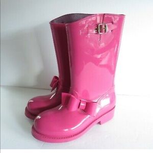 RED Valentino size 35 Pink Bow Rain Boots